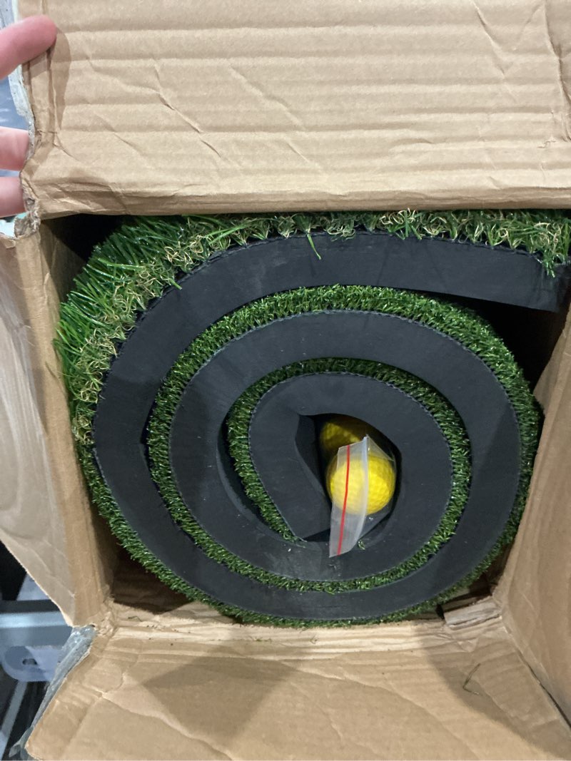 Condition photo showing As Is for dual-turf golf mat 36mm: 5x4ft/5x5ft extra thick golf hitting mats practice outdoor indoor, high-density artificial hitting training matt for garage simulator chipping driving swing 5'x4' ultra-36mm