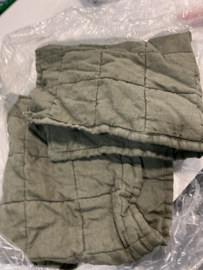 Condition photo showing Good Condition for european linen sham set, full/queen, dusty olive