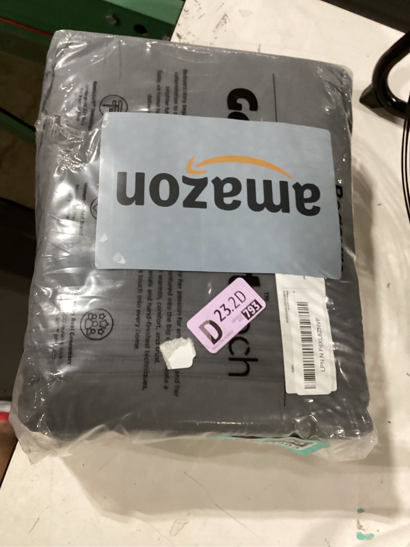 Condition photo showing New/Like New for set, gray - luxury bed sheets