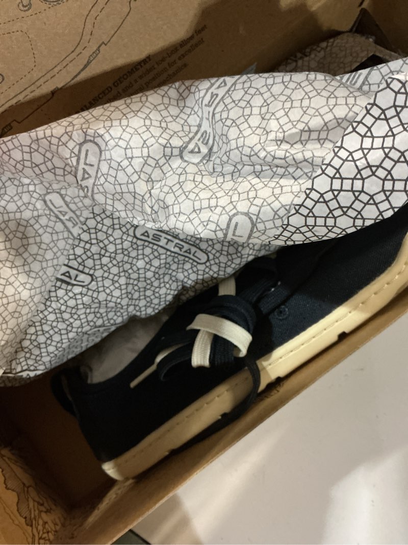 Condition photo showing New/Like New for size 9 astral women's loyak shoes - barefoot, quick-drying, minimalist sneaker for casual wear, water sports, travel, & hiking