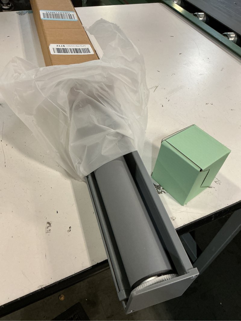 Condition photo showing Good Condition for sunoff cordless blackout roller shades blinds for windows free-stop,pull down room darkening with valance,thermal insulated woven fabric window door blinds for home,office,grey 27" w x 72" l 27"w x 72"h grey