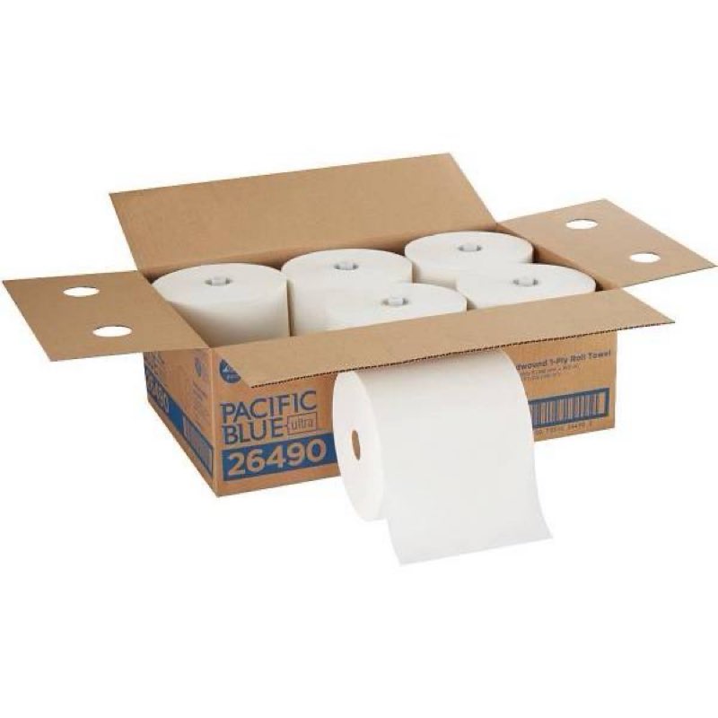 Pacific Blue Ultra 8 In. High-Capacity Recycled White Paper Towel (6 Rolls-Case)