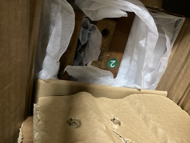 Condition photo showing Good Condition for NTC Fly Wooden Bed Frame Without Headboard, Crafted from Walnut, Rubber Wood with Silent Slats and Wood Central Supports, 1000 Lb Capacity, Effortless Assembly, King - Dark Walnut