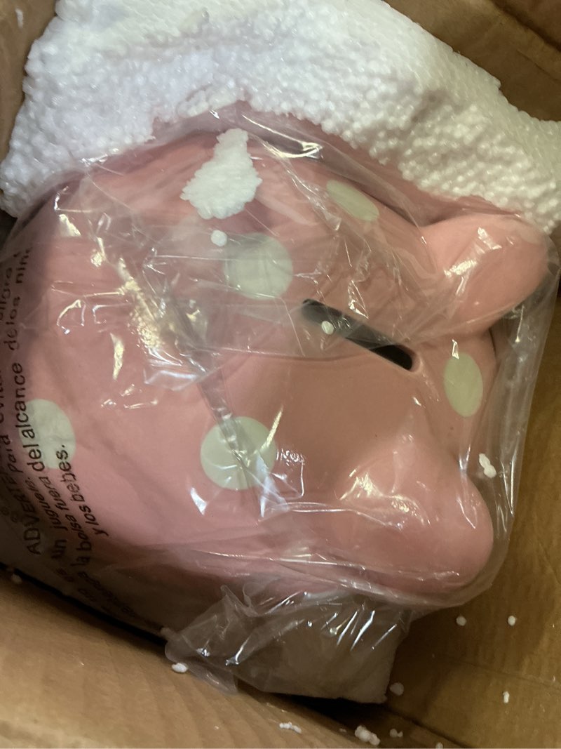Condition photo showing Good Condition for Pearhead Large Ceramic Piggy Bank, Pink Polka Dots, Ideal for Boys and Girls, Kids Money and Coin Bank, Perfect Baby Girl Nursery Décor, Gift and Newborn Keepsake