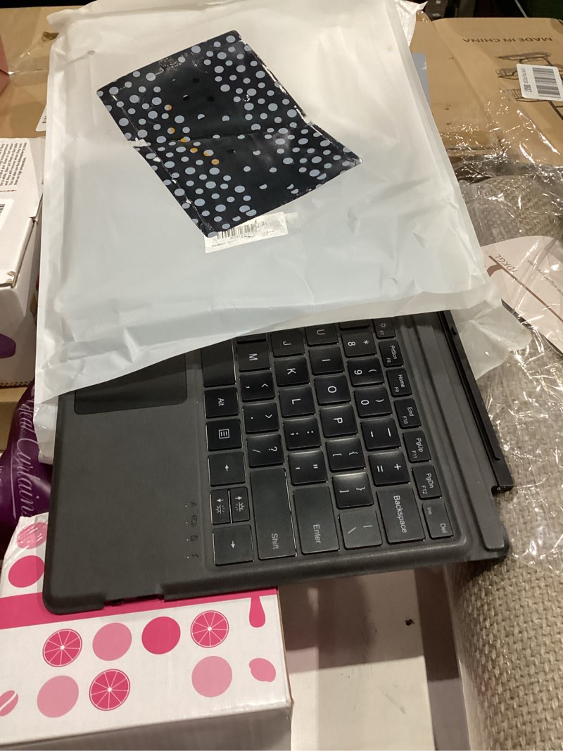 Condition photo showing As Is for surface pro keyboard, wireless type cover for microsoft surface pro 7 plus 7/6/5/4/3 12.3 inch, 7 color backlit bluetooth ultra-slim portable magnetic keyboard with trackpad black 12.3 inch surface pro 7 plus 7/6/5/4/3