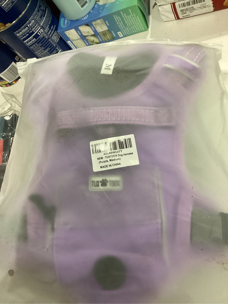 Condition photo showing New/Like New for No Pull Dog Harness Medium Sized Dog for Service, Easy Walk, Training - Adjustable Reflective Dog Vest with Handle Easy Control - No Choke Metal Buckled Pet Harnesses (Purple, Medium) Medium Purple