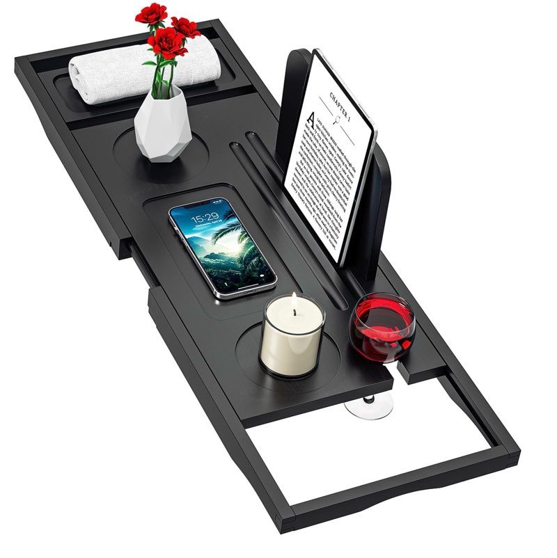 Premium Bathtub Caddy Tray - Bath Tray - Bath Tub Tray Table for Bathtub - Bath Caddy Tray for Bathtub, Expandable Size, Fits Most Bath Tubs