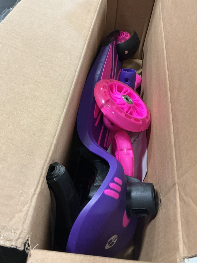 Condition photo showing As Is for gotrax ks1 kids kick scooter, led lighted wheels and 3 adjustable height handlebars, lean-to-steer & widen anti-slip deck, 3 wheel scooter for boys & girls ages 2-8 and up to 110 lbs