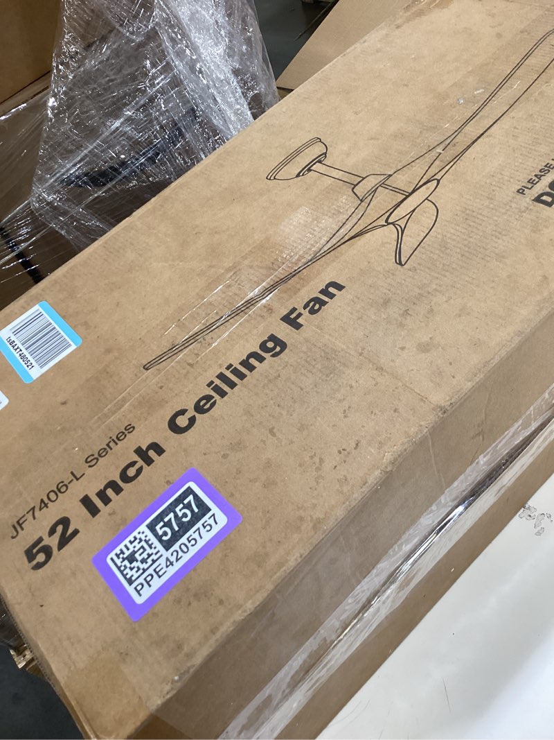 Condition photo showing Good Condition for flush mount ceiling fan with light, 52 inch, remote control, 3cct dimmable led, 6-speed silent reversible dc motor, low profile hugger ceiling fan for indoor/outdoor 90-264v 50/60hz matte black matte black 52 inches