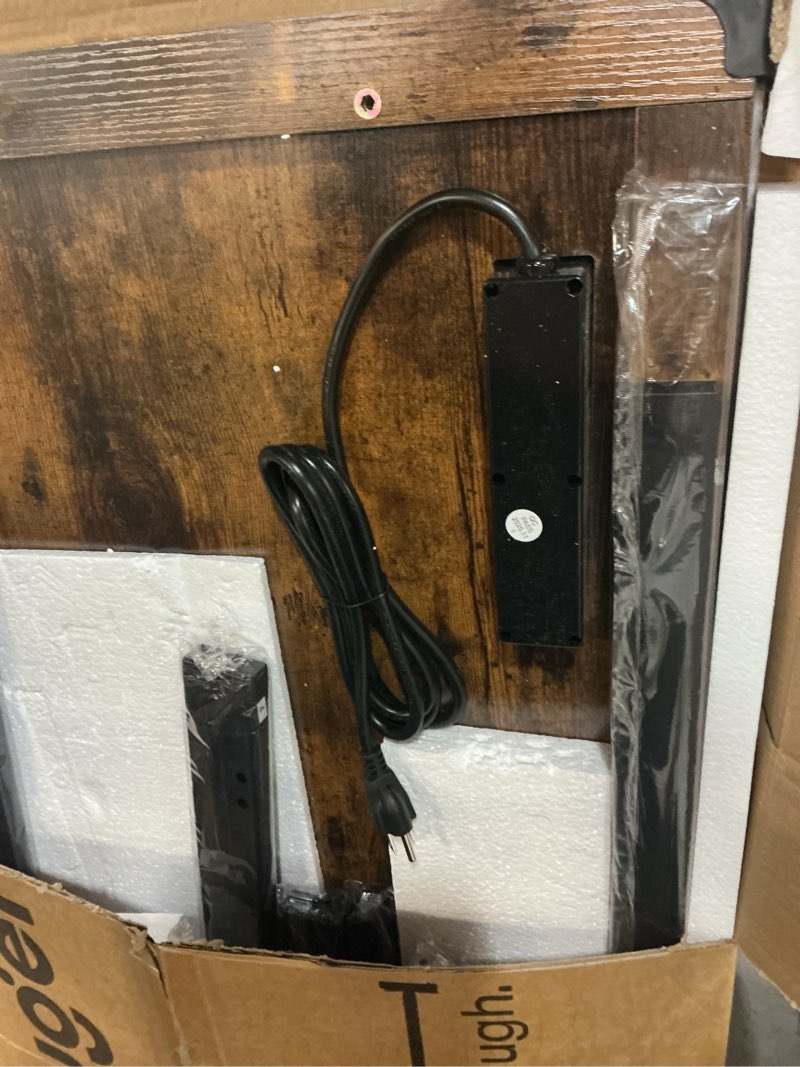 Condition photo showing New/Like New for huuger 55 x 24 inch desk with power outlets & usb-c, deeper & thicker desktop, robust metal tubes, computer desk, heavy duty office desk, work gaming desk for home office, rustic brown rustic brown 54*24 inch