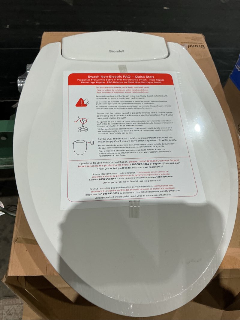 Condition photo showing Good Condition for brondell bidet toilet seat, non-electric swash ecoseat, fits elongated toilets, white - dual temperature, dual nozzle system - bidet with easy installation s102 - warm water elongated