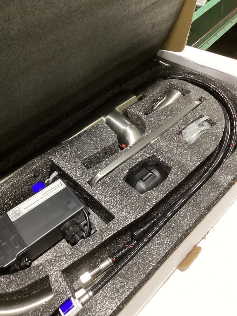 Condition photo showing Good Condition for Touchless Kitchen Faucet with PullDown Sprayer,20 Single Kitchen Sink Faucets Black Pull Out Sprayer,High Arc Pulldown Single Handle for Motion Sensor 3 Hole Deck Mount (MJ-Brushed Nickel)