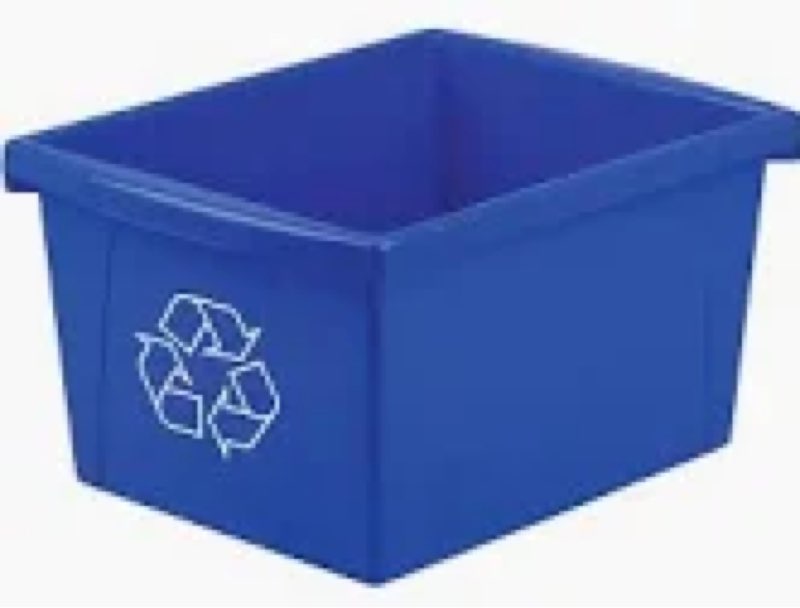 storex 4 gallon (15l) recycle bin, 14.8 x 7.87 x 11.25 inches, blue (61505a06c) 6 pcs 