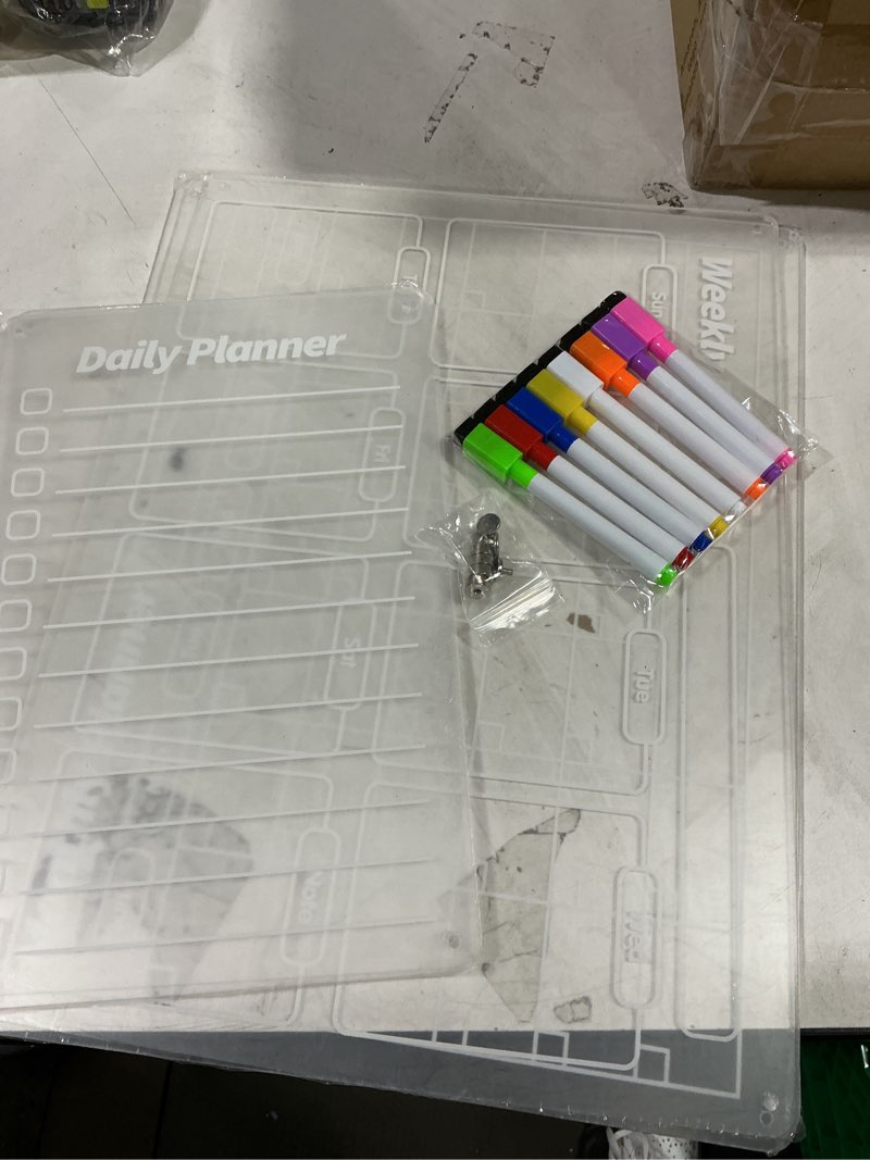 Condition photo showing New/Like New for FINDMAG Acrylic Calendar for Fridge, 2026 Magnetic Calendar for Refrigerator, 4 Pack Dry Erase Whiteboard Planning Board Monthly Weekly Wall Fridge Calendar Meal Board Menu Planner with 8 Markers MON+WK+DLY+MEMO