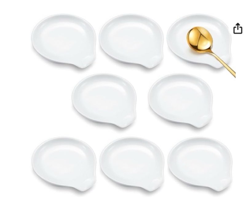 irenare 8 pcs ceramic spoon rest for stove top, 4.92 inch porcelain spoon holder, coffee utensil res