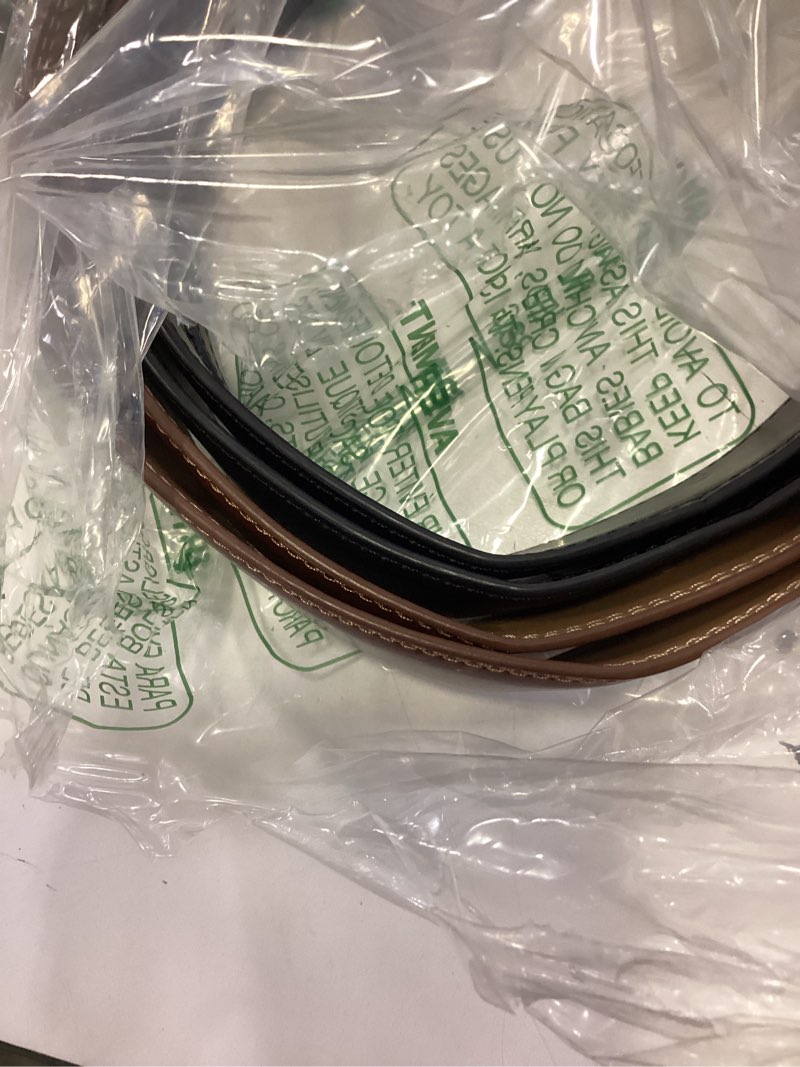 Condition photo showing Good Condition for chaoren leather ratchet belt men 2 pack - customizable fit, effortless style (35mm) weaven black/cognac 36" to 42" waist adjustable