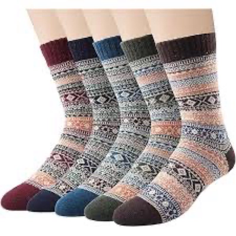 (Similar ) FnSxTri Combed Cotton Novelty Dress Socks - Colorful Funny Nordic-Inspired Cozy Casual Socks for Men