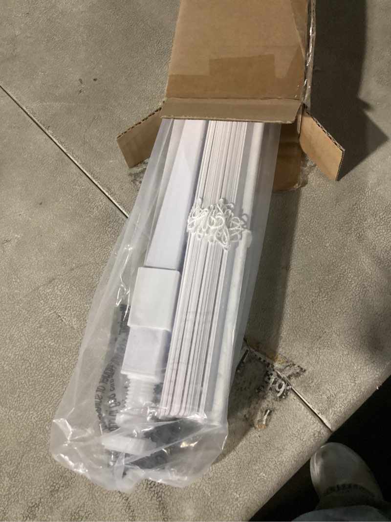 Condition photo showing Good Condition for lazblinds no tools no drill 1" vinyl mini blinds, cordless blinds for windows, light filtering horizontal window blinds & shades, 29" w x 36" h, white cordless-white 29" w x 36" h