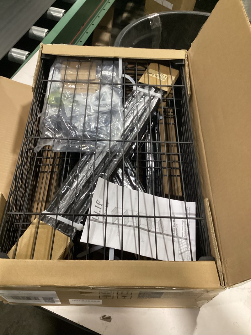 Condition photo showing Good Condition for Ulif M2 Wall Mounted Closet System, Clothes Rack Mounted onto the Wall with 4 Expandable Hanger Rods and 5 Metal Shelves, Clothing Organizer Storage in (70.8-102.3)" L x 14.5" D x 71.2" H, Black Black M2