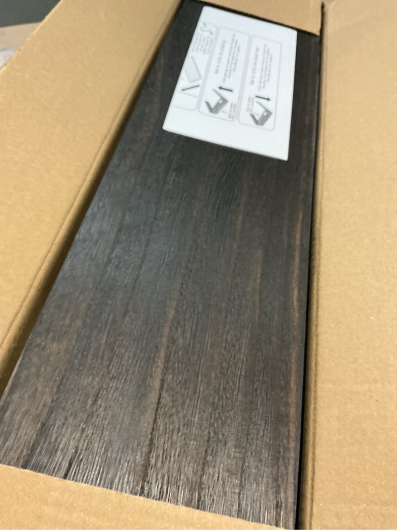 Condition photo showing Good Condition for phph 24 inch wood floating shelves for wall, wooden wall shelves for bedroom, set of 4 brown dark brown 24in