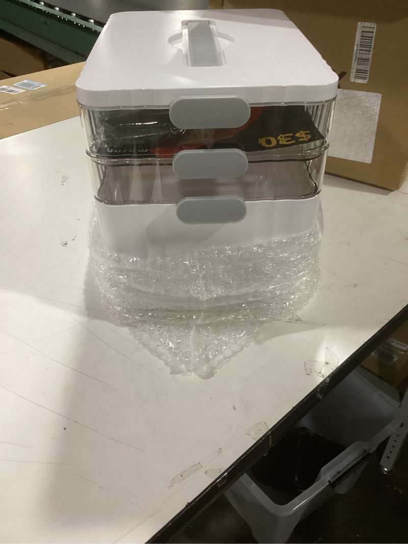 Condition photo showing Good Condition for 3-Tier Medicine Organizer - Portable Medicine Cabinet with Plastic Handle, Multipurpose Medical Box with Pill Box, Empty First Aid Kit for Home