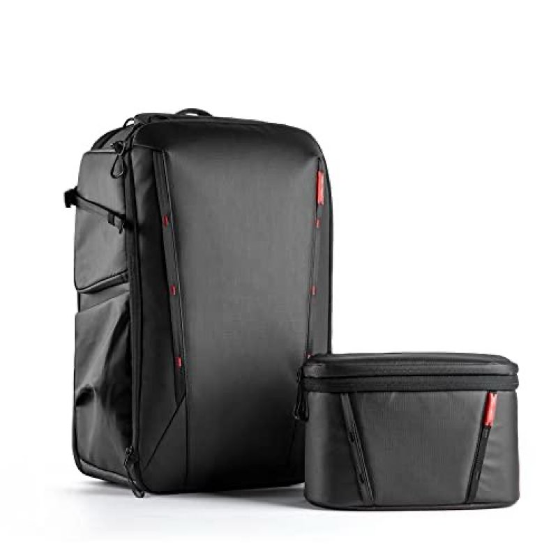 pgytech onemo 2 35l-45l camera backpack with shoulder bag for 17 laptop | waterproof dslr camera pack for canon/nikon/sony, extra large photography bag, drone backpack for dji mini 3 pro/mavic 3/ fpv - tamaño 35l+10l - color black