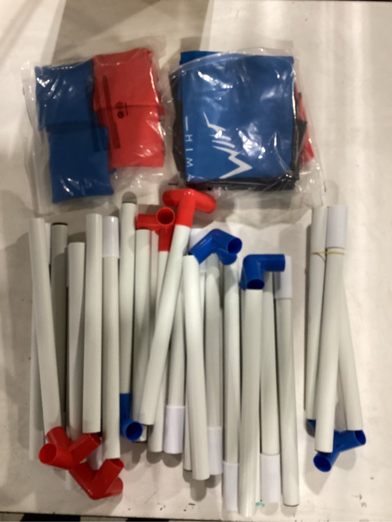 Condition photo showing As Is for himal portable pvc framed cornhole game set with 8 bean bags and carrying bag (blue-red,3 x 2-feet)