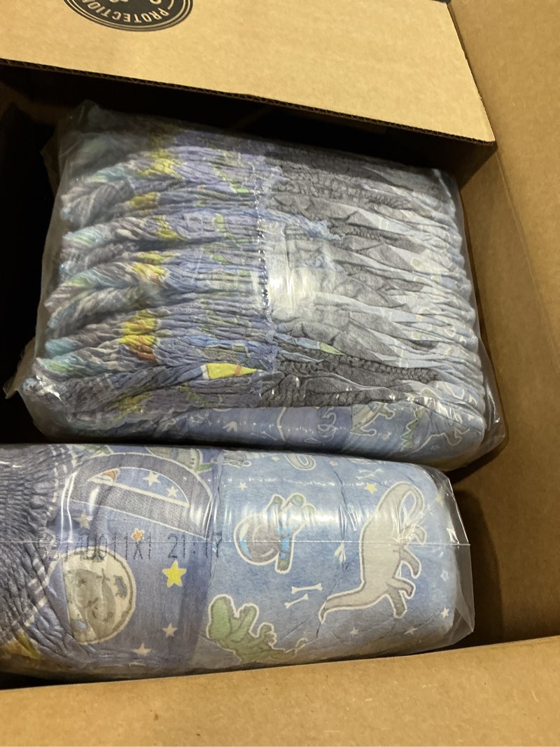 Condition photo showing Good Condition for ninjamas boys bedwetting nighttime underwear, size s/m (38-70 lbs), 88 count, overnight protection, ultra absorbent, hypoallergenic small/medium 88