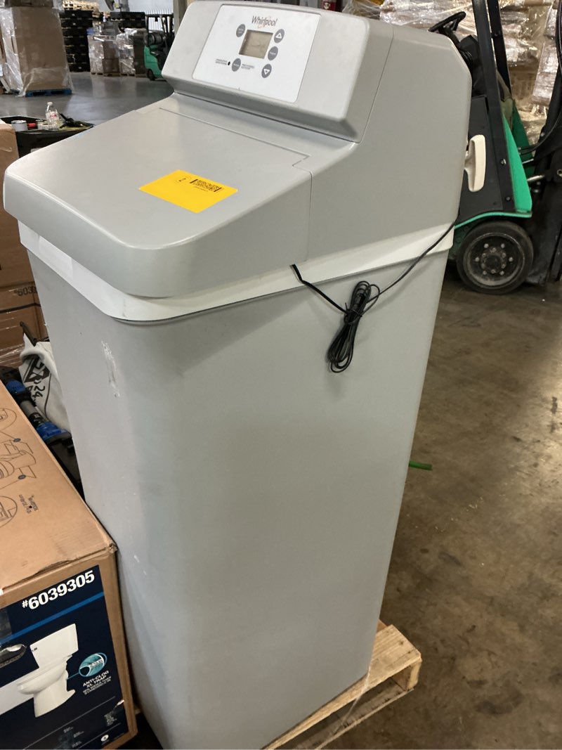 Condition photo showing As Is for whirlpool whes30e 30,000 grain softener | salt & water saving technology | nsf certified | automatic whole house soft water regeneration, 0.75 inches, 