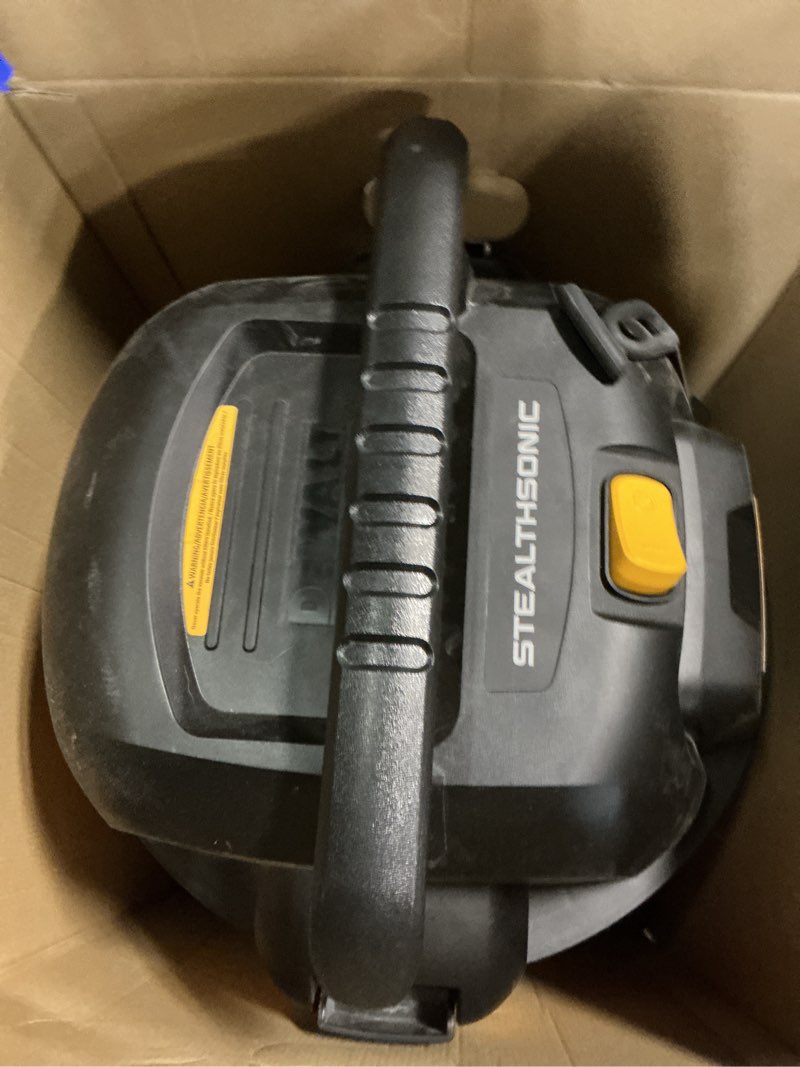Condition photo showing As Is for dewalt stealthsonic quiet 12-gallon 5.5-hp corded wet/dry shop vacuum with accessories included
