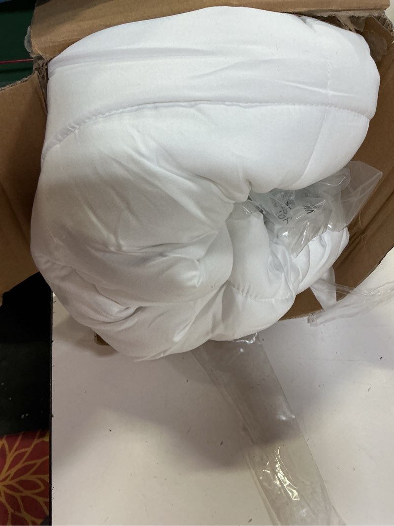 Condition photo showing As Is for sonive full size mattress protector, mattress topper up to 21 inches deep pocket, soft mattress pad microfiber fitted mattress breathable mattress cover machine washable white white full