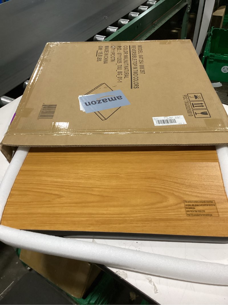 Condition photo showing New/Like New for flash furniture glenbrook 24" square table top with natural or walnut reversible laminate top natural/walnut 24" square