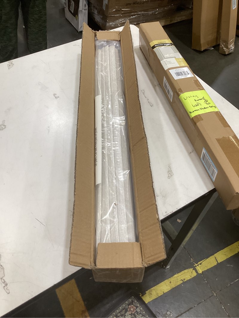 Condition photo showing Good Condition for 100% blackout cordless roman shades for indoor windows & french doors, 27 3/4" w × 60" h - blackout - beige blackout - beige 27 3/4" w × 60" h