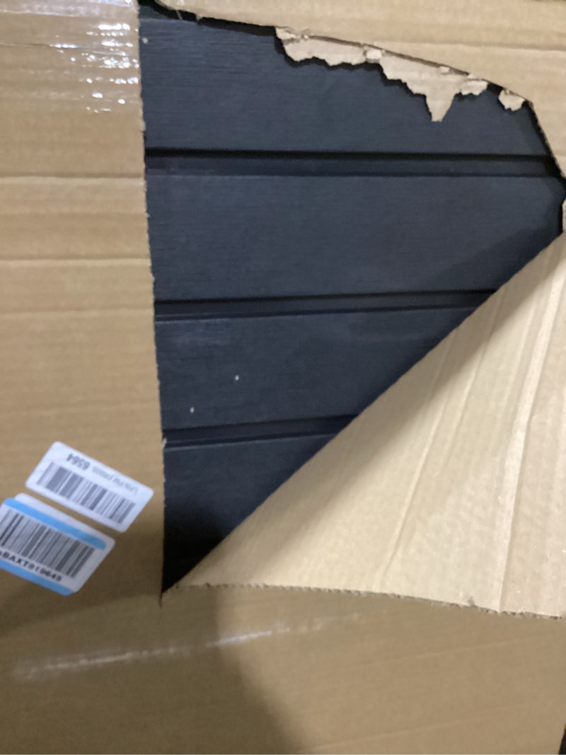 Condition photo showing Good Condition for keter kentwood 92 gallon resin deck box-organization and storage for patio furniture outdoor cushions, throw pillows, garden tools and pool floats, dark grey