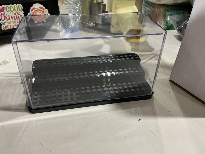 Condition photo showing Good Condition for acrylic minifigure display case stackable action figures blocks display box, clear dustproof display case box for lego lovers black medium 2 pack