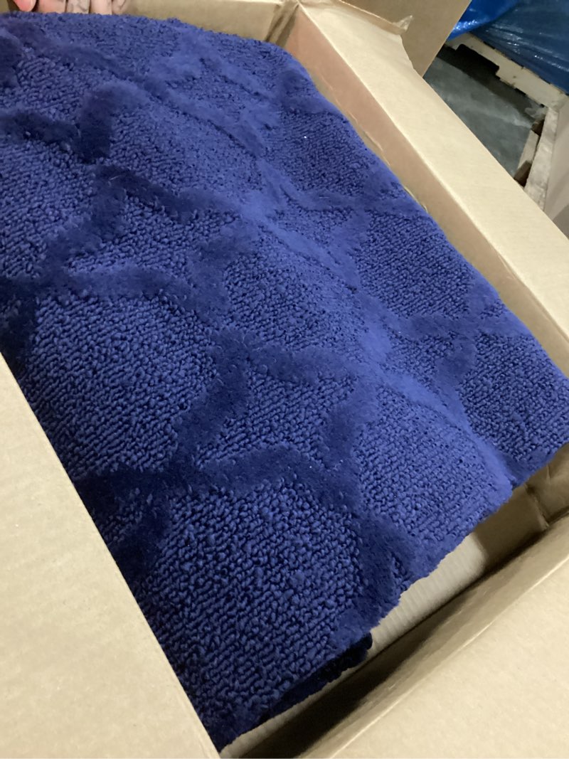 Condition photo showing As Is for garland rug sparta 12 ft. x 15 ft. large area rug navy navy 12-feet by 15-feet