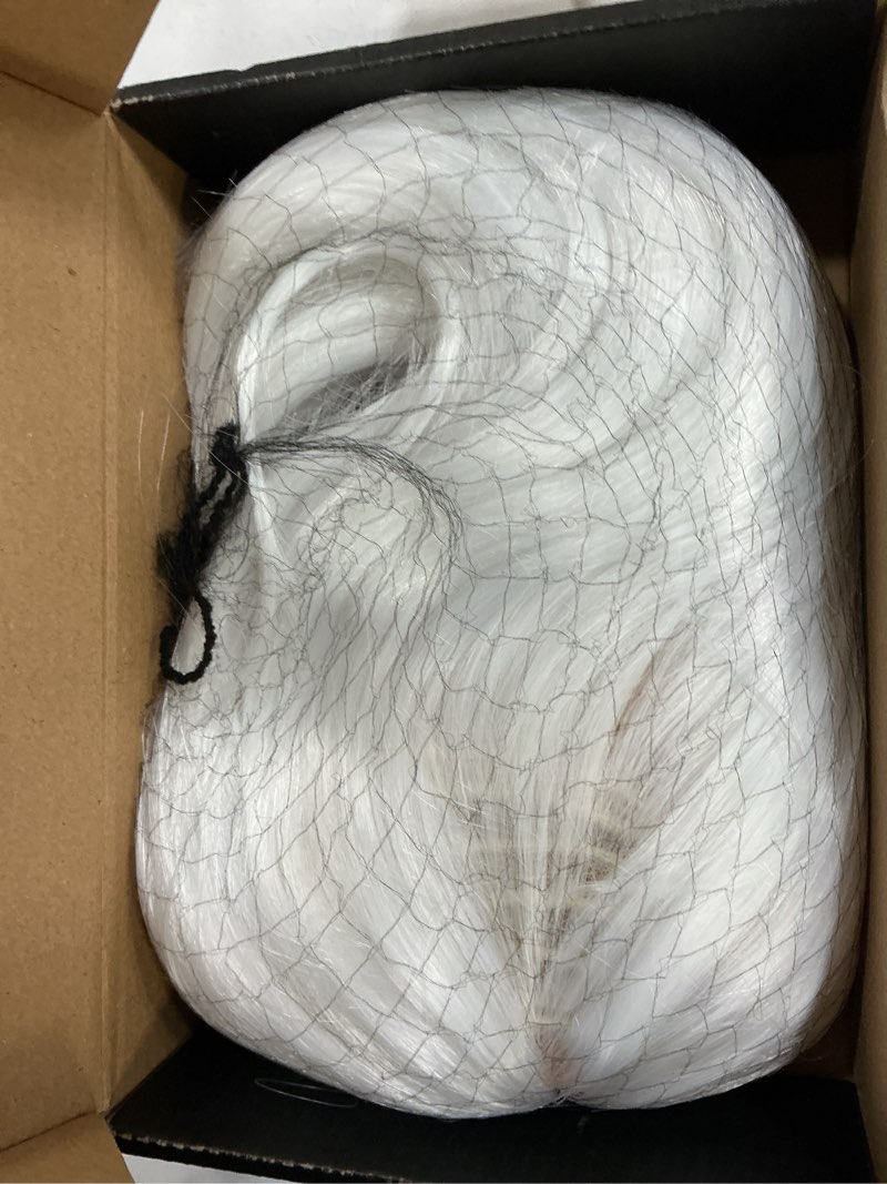 Condition photo showing New/Like New for White Bob Wig With Bangs 12 Inch Short Bob wig for Women Short Bob Wigs Synthetic Fiber Bob Wigs and Halloween Cosplay Wig for Daily Life Colorful Wigs With One Cap (White) 12 Inch (Pack of 1) White