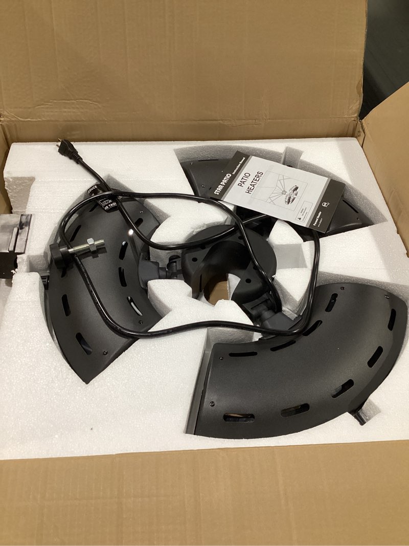 Condition photo showing As Is for Star Patio Outdoor Heater, Electric Parasol Heater, Umbrella Patio Heater with 3 Heat Levels, 1500W Instant Heating, Tip-Over & Overheat Protection, Infrared Patio Heater, ZHQ2027-P