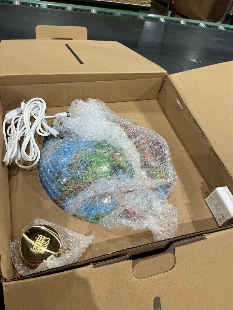 Condition photo showing Good Condition for world globe with illuminated constellations – 13” light up globe for kids & adults – gist - compass included makes great educational toys, office supplies, teacher desk décor, more by get life basics
