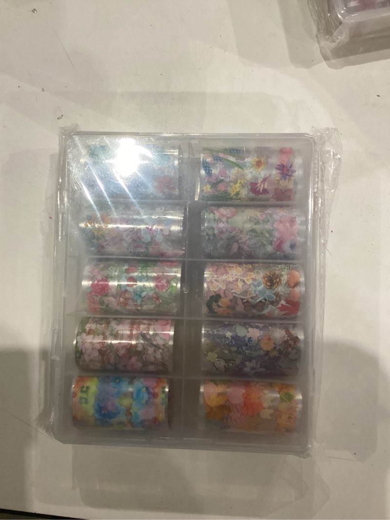 Condition photo showing As Is for Maple Leaves Foil Transfer Stickers for Fall Nail Art - Thanksgiving Day Charms, Flowers, Lavender, Autumn Design Supplies - Tattoos, Slider, Starry Sky Paper for Manicure Decorations