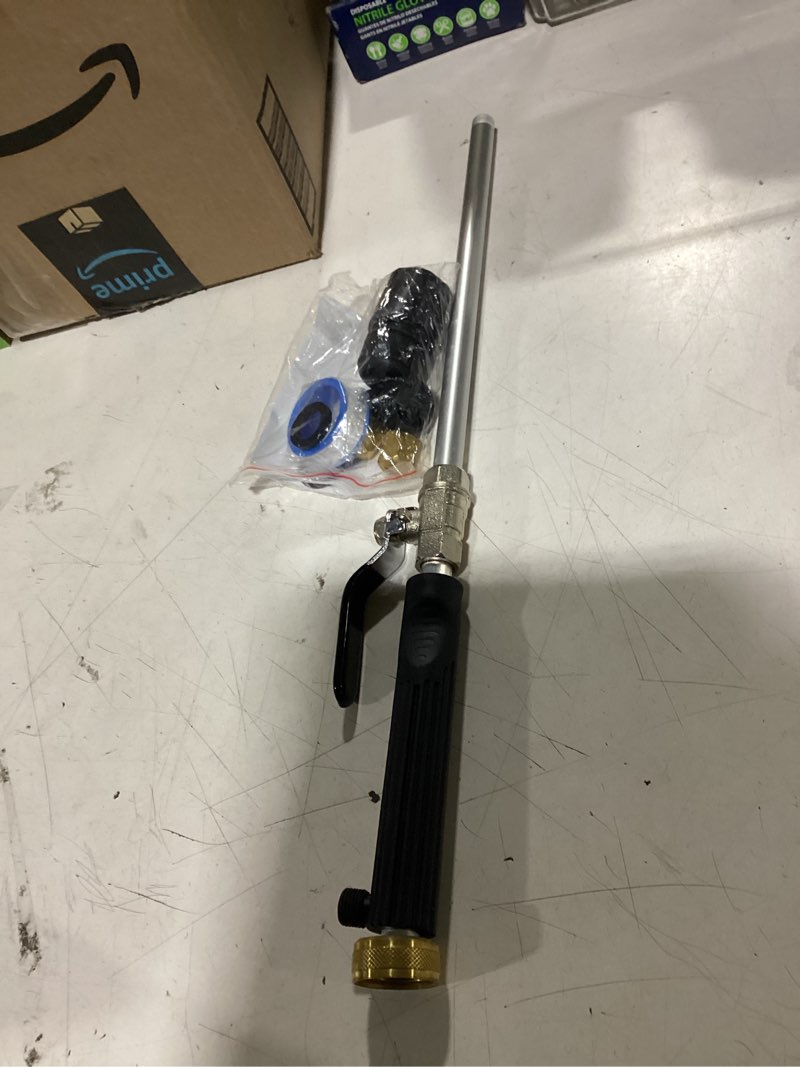 Condition photo showing Good Condition for upgraded jet nozzle for garden hose power washer wand hydro jet high pressure washer tools with 2 different nozzles and hose quick connectors black 18.0 inches