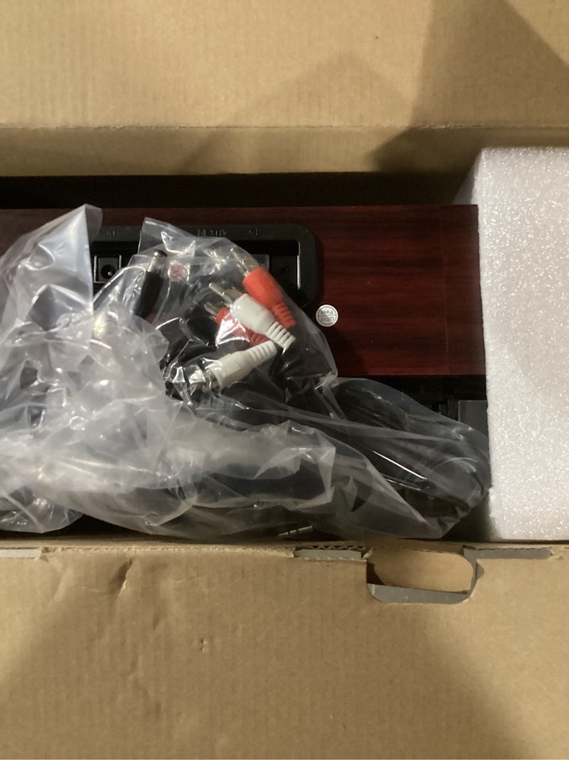 Condition photo showing Good Condition for Vinyl Record Player Turntable with Built-in Bluetooth Receiver & 2 Stereo Speakers, 3 Speed 3 Size Portable Retro Record Player for Entertainment and Home Decoration Brown