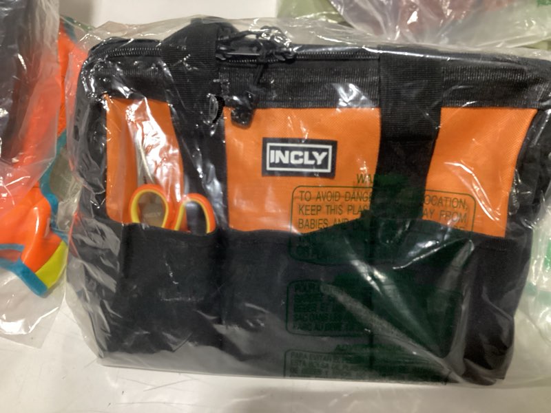 Condition photo showing New/Like New for INCLY 24 PCS Kids Real Tool Set with Tool Bag, Boys Small Real Hand Tools Kit, Children Construction Learning Tools Hammer Screwdriver for Home DIY Building and Woodworking Orange