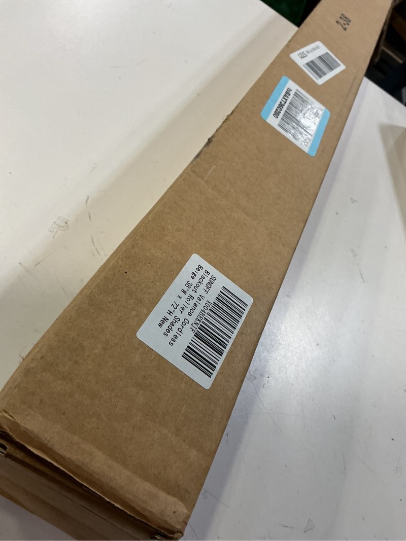 Condition photo showing New/Like New for cordless blackout roller shades blinds for windows free-stop,pull down room darkening with valance,thermal insulated woven fabric window door blinds for home,office,beige 38" w x 72" l 38"w x 72"h beige