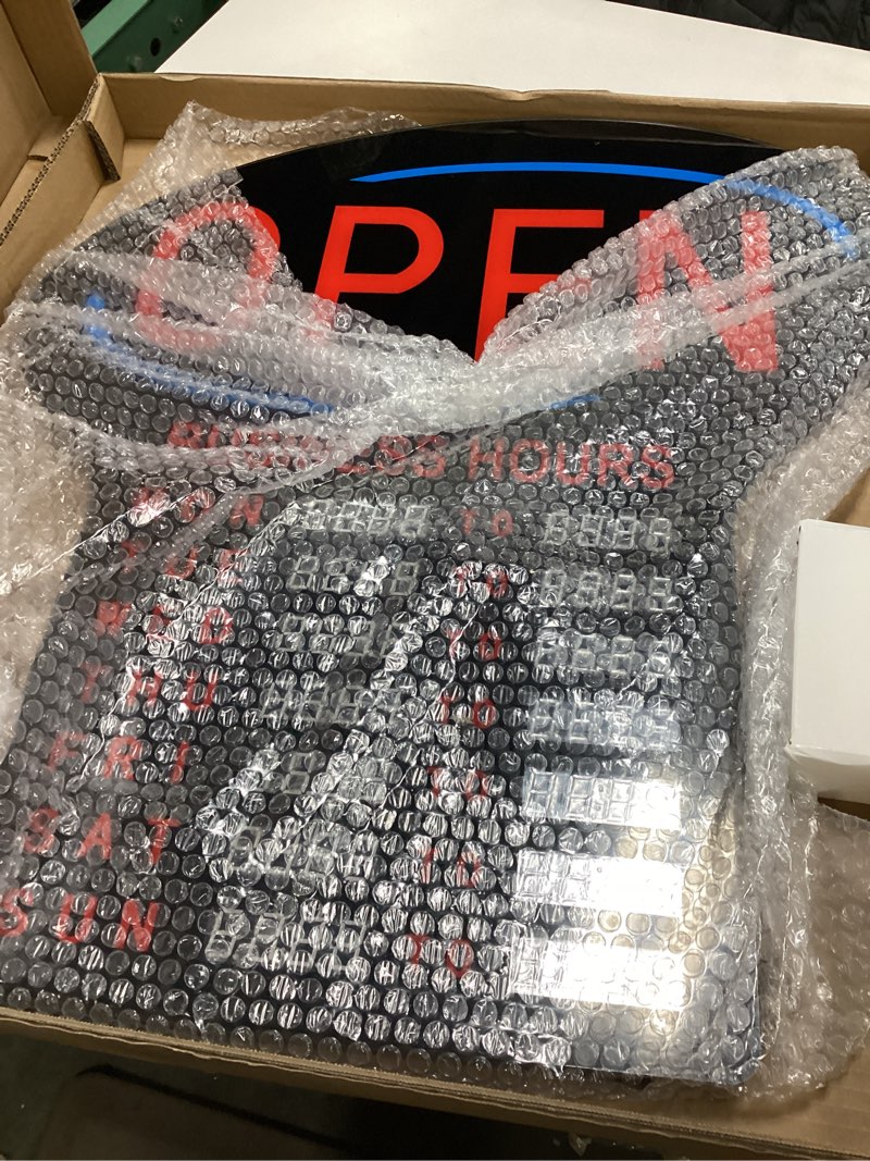 Condition photo showing Good Condition for Kanayu LED Business Open Sign Large Electronic Programmable Store Hours Sign with Instructions, 23.6 x 16.7 x 0.8 inches, Red and Black