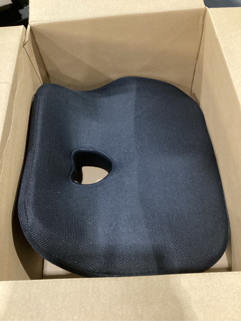 Condition photo showing Good Condition for Car Seat Cushion, Ergonomic Memory Foam Car Seat Pad for Sciatica Pain Relief, Larger Driving Seat Cushion for Car Short Drivers on Long Drives - Butt Cushion for Car,Truck, Office - Black