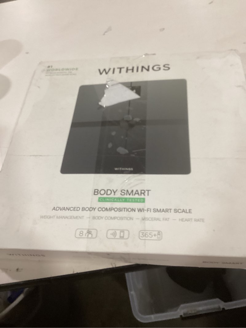 Condition photo showing New/Like New for WITHINGS Body Smart - Accurate Scale for Body Weight and Fat Percentage, Body Composition Wi-Fi and Bluetooth Weight Scale, Baby Weight Scale, Smart Scale Apple Health Compatible, Bathroom Scale