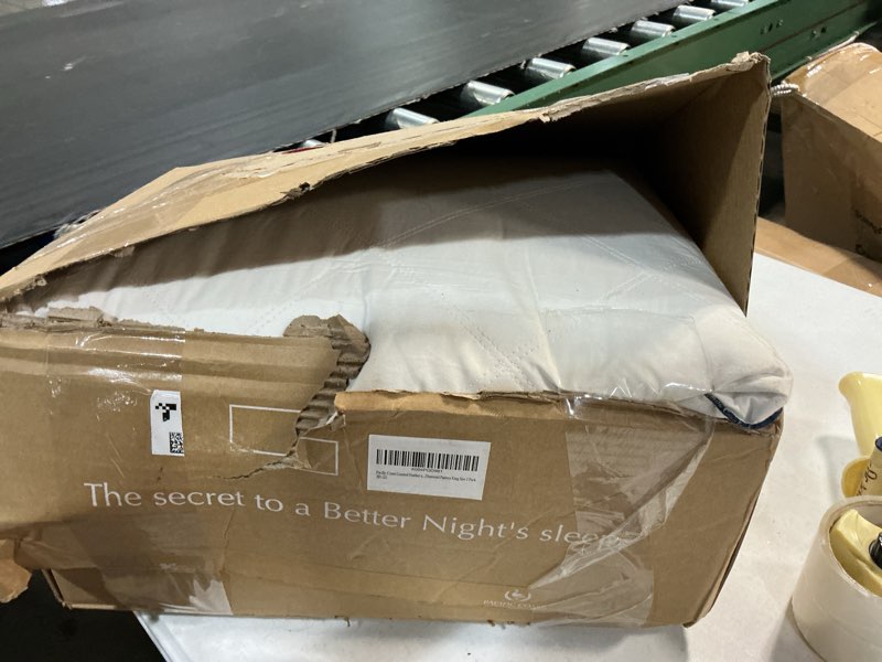 Condition photo showing As Is for pacific coast gusseted bed pillows for side sleepers and back sleepers, goose feather and down firm pillows with 100% cotton shell, king size set of 2, supportive gusseted pillows for sleeping king (pack of 2)