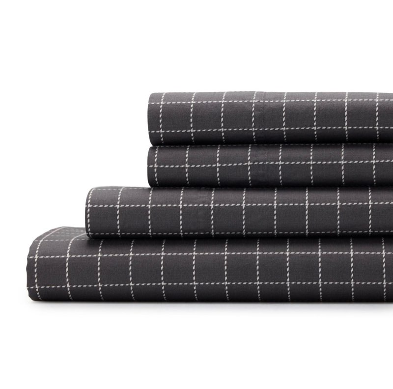 Sonoma Goods For Life® Ultrasoft Washed Cotton Sheet Set or Pillowcase Set- Twin XL Set, Grey Grid