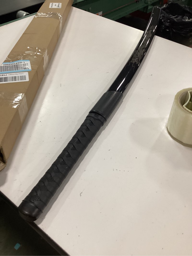 Condition photo showing Good Condition for Traditional Hand Made Japanese Samurai Sword Black T1095 High Carbon Steel Blade Katana Real Combat Ready Saber Full Tang Can Cut Bamboo/Trees (#8, Katana) ( similar 